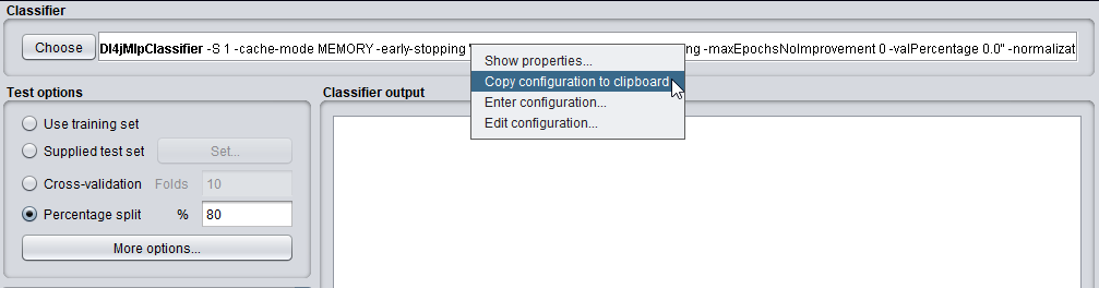 Copy configuration to clipboard example